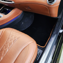 Black Sheepskin Car Floor Mats for Mercedes S-Class W222 S550 S600 S63 S... - £921.55 GBP