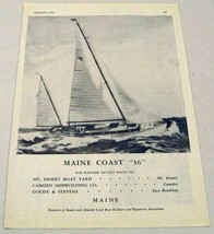 1945 Print Ad Maine Coast 36 Sail Boats Maine Shipbuilding - $13.46