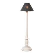 Irvins Country Tinware Brinton Floor Lamp in White with Smokey Black Metal Shade - £583.59 GBP
