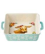 Pioneer Woman ~ SWEET ROMANCE BROWN COW ~ 8&quot; x 8&quot;Square ~ Ceramic Baking... - €38,76 EUR