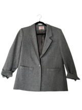 Vintage PENDLETON Woolen Mills Womens Blazer Jacket Long Sleeve Gray Siz... - $19.19