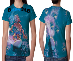 Surfing Womens Printed T-Shirt Tee - $14.53+