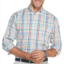 Izod Men Premium Essentials Long Sleeve Button Down Multicolored Plaid Shirt 2XL - £20.88 GBP