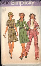 Simplicity Pattern 6610 size 12 dated 1974 misses dress, top, skirt, pants - $3.00