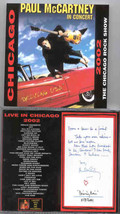 Paul McCartney - Driving Tour 2002  The Chicago Rock Show ( Chicago . April . 20 - £24.48 GBP