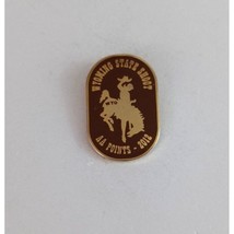 2012 Wyoming State Shoot AA Points Man On Bucking Bronco Lapel Hat Pin - £7.99 GBP