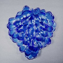 Cobalt Blue Grape Shaped Textured 7&quot; x 6.5&quot; Glass Candy Dish Bowl - £14.10 GBP