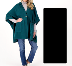 Cuddl Duds Fleecewear With Stretch Hooded Blanket Wrap- Black, One Size (Missy) - £31.64 GBP