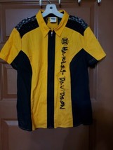 Harley Davidson Shirt Womens XL Black Yellow Full Zip Motorcycles Biker Top - £27.10 GBP