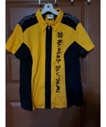 Harley Davidson Shirt Womens XL Black Yellow Full Zip Motorcycles Biker Top - £27.24 GBP
