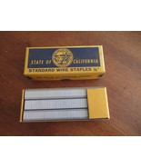 Box VINTAGE State of California 5000 Standard Wire Staples 1/4&quot; 2-688-81... - $354.99 MXN