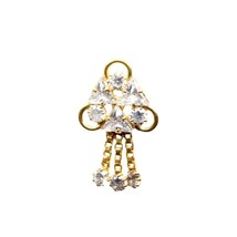 Gefülltes Gold Lang Indischer Stil Nase Ohrstecker Weiß Cz Gedreht Piercing Ring - £10.84 GBP