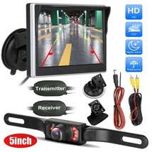 5&quot; Monitor &amp; Wireless Car Backup Camera Rear View HD Parking System Nigh... - £49.53 GBP