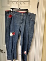 Tommy Hilfiger Vintage Jeans, Size 20 Patchwork Patriotic Women’s Jeans - £12.73 GBP