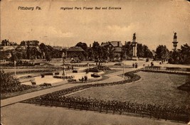 Highland Park Flower Bed and Entrance Pittsburg PA 1909 Postcard Bk63 - £4.66 GBP