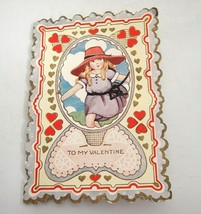 Vintage Whitney Valentines Lot of 2 Deckle Edge Worcester Mass - £7.88 GBP