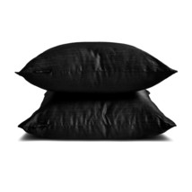 Plain Pillow Cover Black Set of 2, Pillow Cases, Art Silk, Solid - Black... - $17.00+