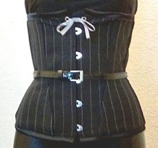 PINSTRIPE Underbust Style Corset/Professional/Steampunk/Cosplay/Anime/Co... - £101.47 GBP