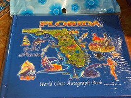 Florida Souvenir Autograph Book Alligator Dolphin Palm Tree Beach Map Flamingo - £3.91 GBP