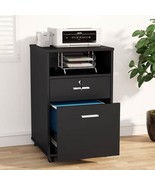 Black Rolling 2-Drawer Mobile File Cabinet Printer Stand Office Cart on ... - $3,663.84 MXN