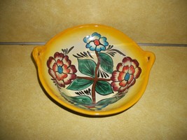 Vtg Talavera Art Craft Folk Pottery Mexico Pot Nieveso Flask Vase Hacienda Decor - £28.15 GBP