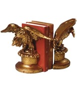 Bookends Bookend TRADITIONAL Lodge Patriotic American Eagle Birds Gold R... - £273.87 GBP