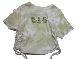 Nickelodeon Rugrats Crop Top Womens Size Small  Short Sleeve Green Tie Dye - $8.99