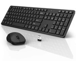 Wireless Keyboard And Mouse, Silent Mouse And Full Size Ergonomic Keyboa... - £30.29 GBP
