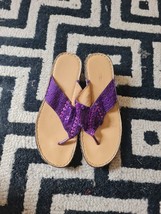 Womens Purple Wedges Slippers Peep Toe Mules Shoes Size 5UK Express Shipping - £18.07 GBP