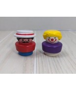 Fisher Price Little People chunky circus clown red man moustache white hat - $9.89