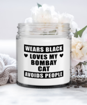 Bombay Candle - Wears Black Loves My Cat Avoids People - Funny 9 oz Hand  - £15.71 GBP