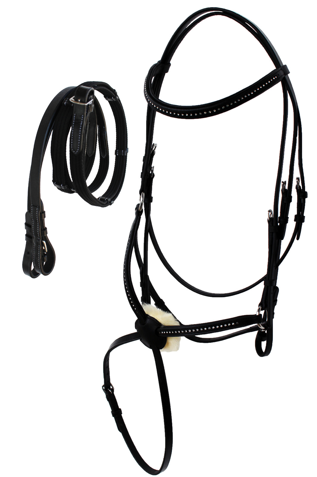 Horse English Figure Eight Brown Leather Jumping Hunter Bridle Reins 805... - $54.99