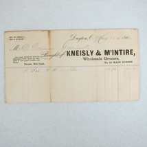 Antique 1866 Kneisly &amp; M&#39;Intir Wholesale Grocer Dayton Ohio Receipt Invo... - £15.72 GBP