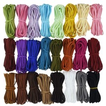 130 Yards 24 Bundles Suede Cord, Leather Cord 2.6Mm X 1.5Mm Suede Leathe... - £23.94 GBP
