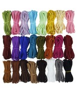 130 Yards 24 Bundles Suede Cord, Leather Cord 2.6Mm X 1.5Mm Suede Leathe... - £23.52 GBP
