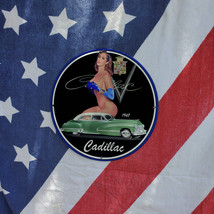 Vintage 1947 Cadillac Automobile Luxury Vehicle Porcelain Gas & Oil Pump Sign - $125.00