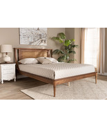 Disa Walnut Brown and Synthetic Rattan Full Size Platform Bed - $639.00