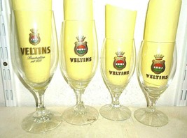 4 Veltins Meschede German Beer Glasses - £11.95 GBP