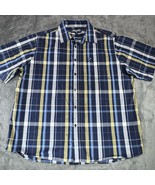 Ecko Unltd Shirt 2XL Blue Plaid Button Up Short Sleeve - $43.75 CAD