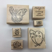 Stampin up 2005 Winged Things Rubber Stamp Set of 6 Butterfly Lady Bug S... - $19.99