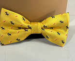 Scottish Terrier Scottie Dog Adjustable Bow Tie Yellow - $7.81