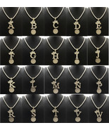 Iced Initial Letter Pendant 4mm/18&quot;,20&quot; Iced CZ Tennis Chain Hip Hop Nec... - $50.30+