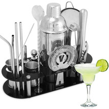 23 Pcs Pro Cocktail Shaker Set Drink Maker Mixer Bar Tool Bartender Kit New - £55.30 GBP