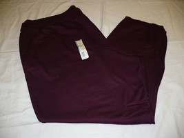 Time &amp; Tru Fleece Cinch Pants Burgundy XXL (20) Mid Rise Relaxed Front P... - £11.40 GBP