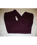 Time &amp; Tru Fleece Cinch Pants Burgundy XXL (20) Mid Rise Relaxed Front P... - $21.20 CAD