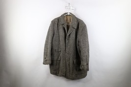 Vintage 50s Streetwear Mens XL Thrashed Quitled Wool Tweed Overcoat Jack... - $49.45