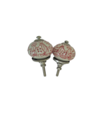 Pink and White Floral Print Round Shape Hand Painted Ceramic knobs  Ceramic - $293.01 MXN