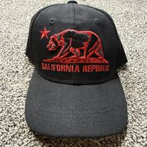 California Republic Unbranded Custom Adjustable Youth Kids Hat Black Red  - $12.47 CAD