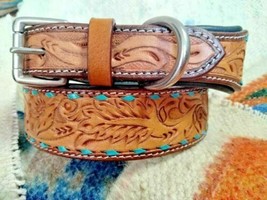 Shwaan Leather handmade Dog Collar Floral Pattern  Genuine Tooled Christmas Day  - £38.05 GBP