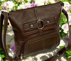 BROWN WOMEN MEDIUM COWHIDE LEATHER CROSS BODY SHOULDER BAG HANDBAG PURSE... - £25.81 GBP